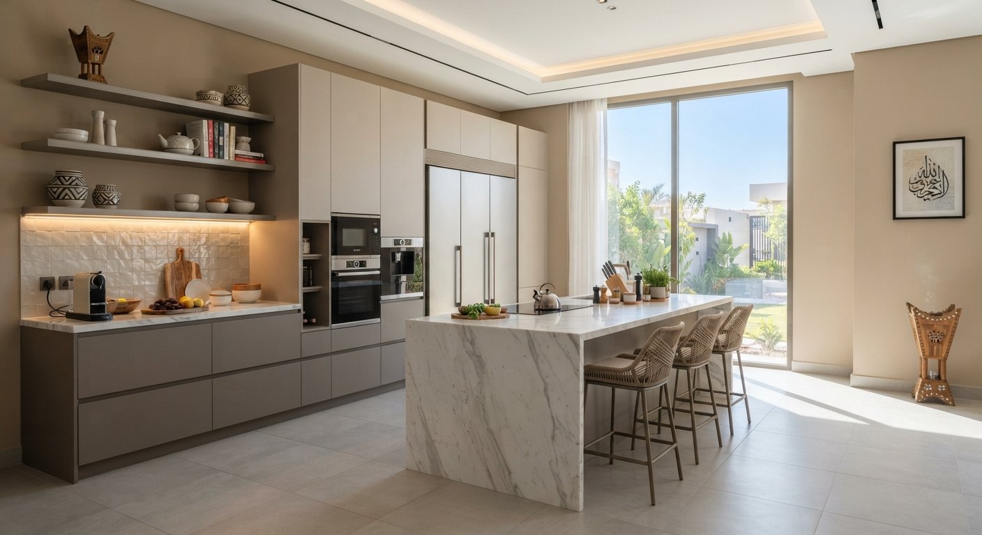 تفصيل مطابخ شمال الرياض بتصميم مودرن فاخر
